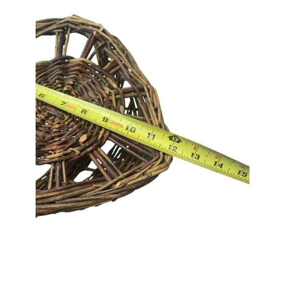 Vintage Wicker Wall Pocket Basket with Sunburst Design Hanging Willow Basket - Picture 11 of 12